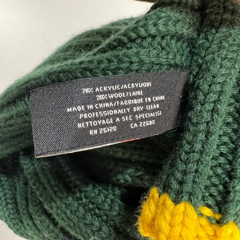 Vintage 90s Ralph Lauren Polo Jeans Company Ribbed Scarf Green Accent Stripe